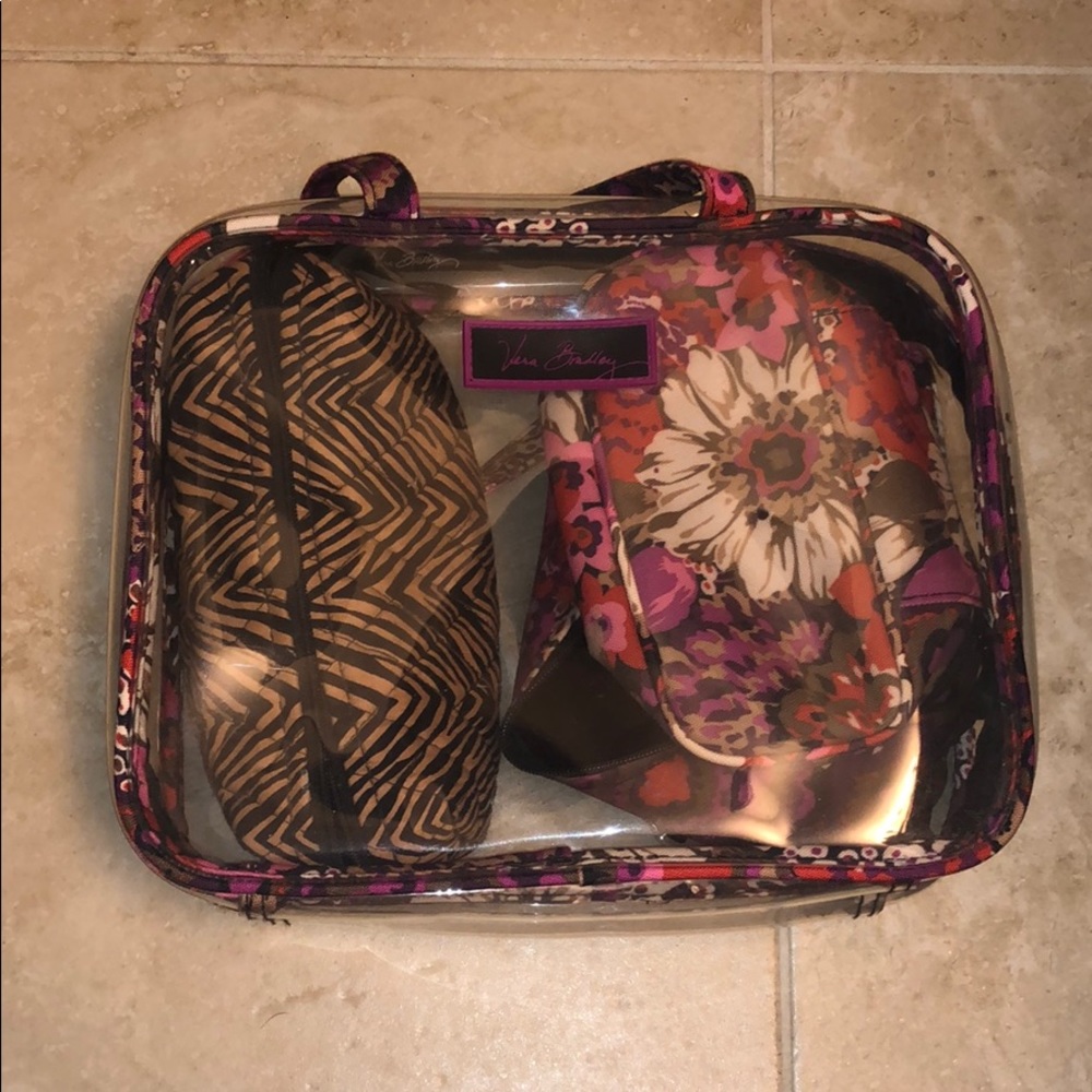 Vera Bradley 3 piece makeup carrier